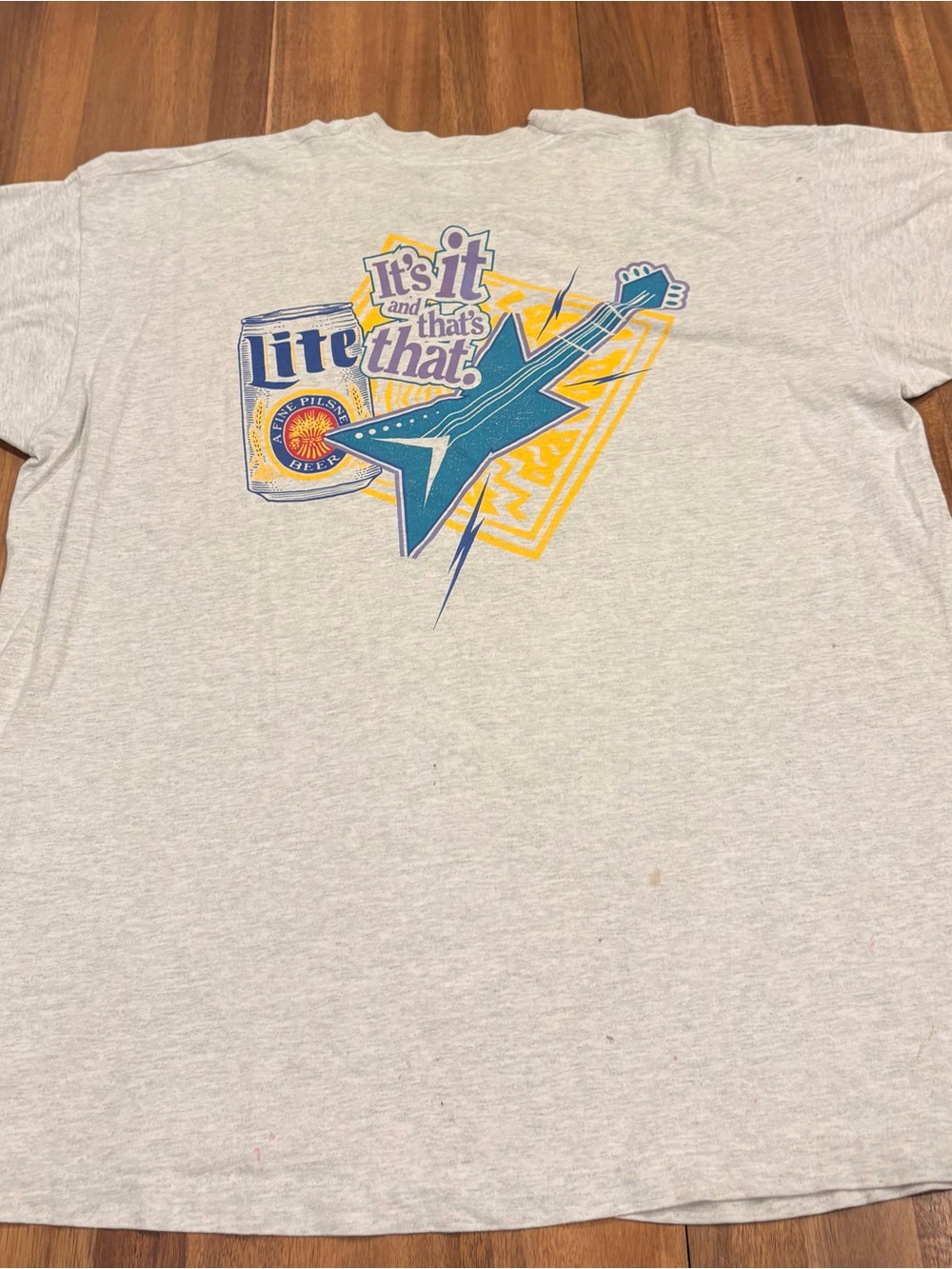 Vintage 90s Miller Lite Beer Live! Guitar Graphic Tee XXL Made in USA